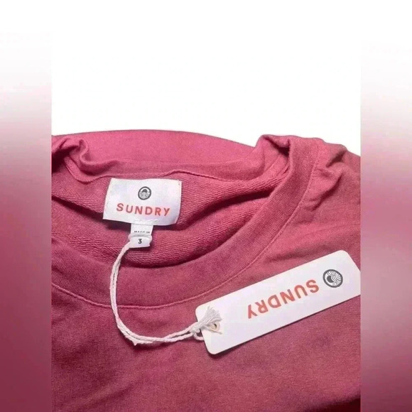 Sundry Red Drapey Long Sleeve Sweatshirt NWT Size 3 (Medium) - Picture 3 of 4